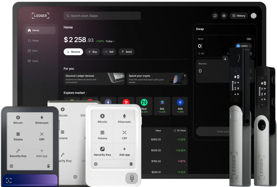 Ledger Wallet App 界面展示 加密货币管理